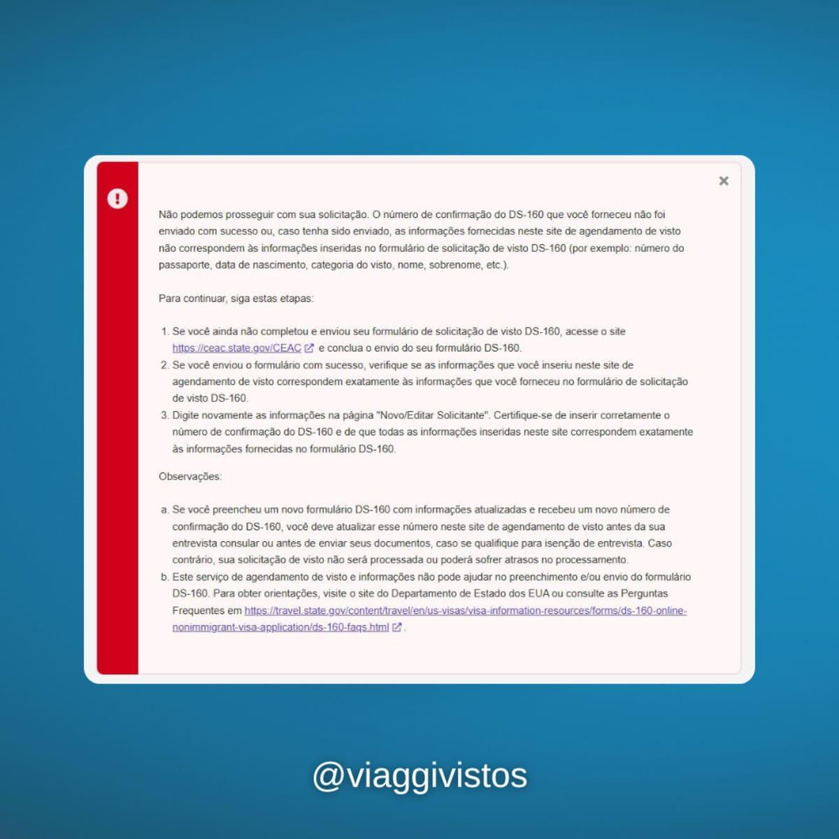 DS-160 Deve Estar Finalizado Antes da Emissão da Taxa Consulado do Visto Americano