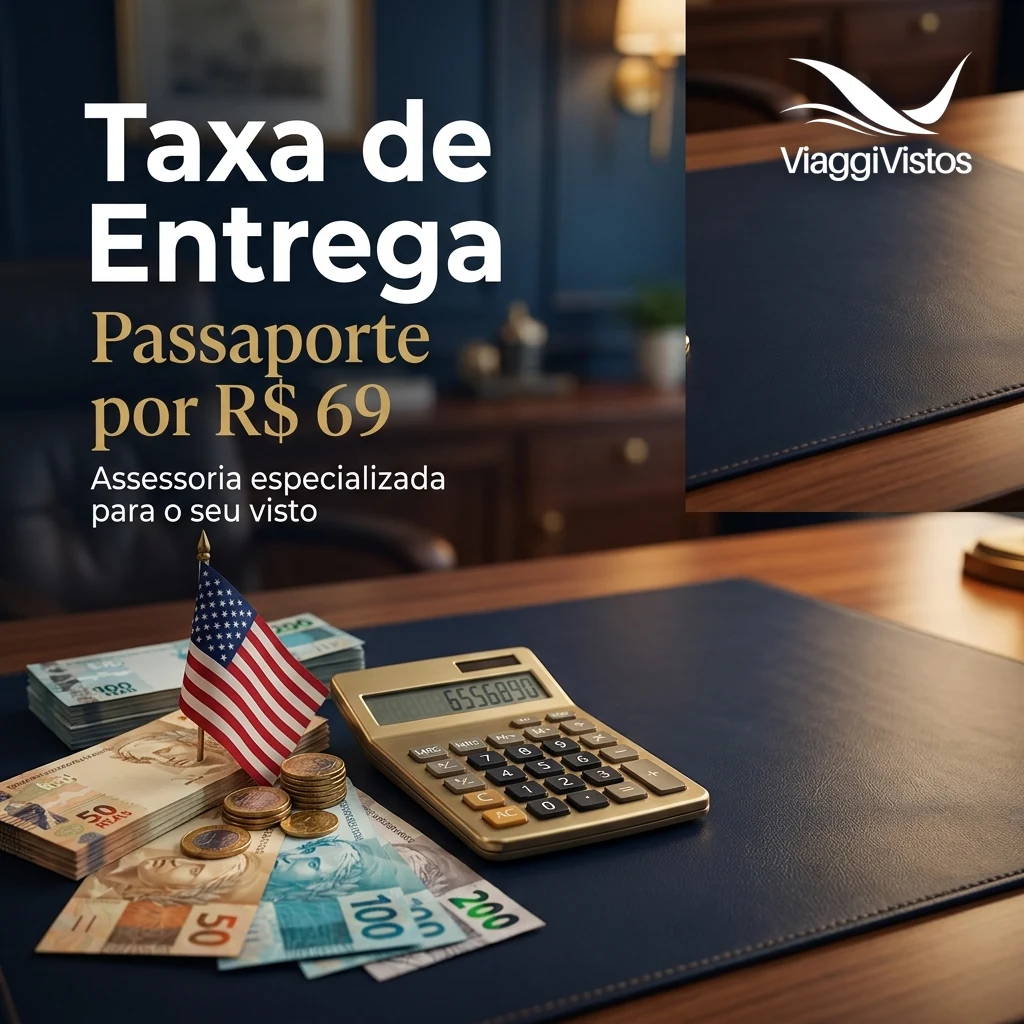 Taxa de Entrega do Passaporte com Visto Americano em 2026: R$ 69